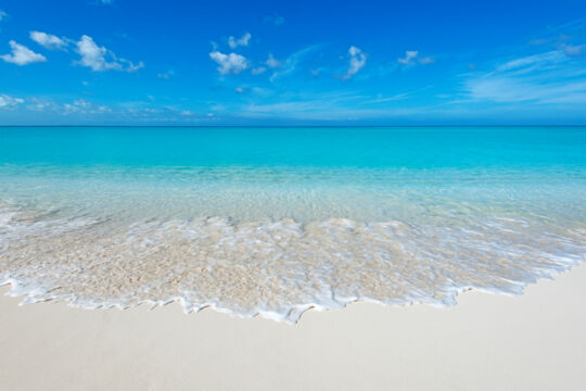 The beautiful Leeward Beach on Providenciales in the Turks and Caicos