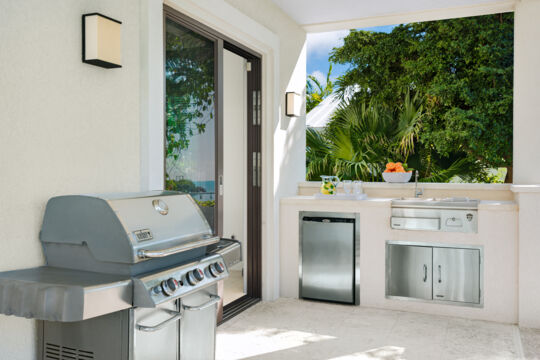 BBQ grill and outdoor kitchen