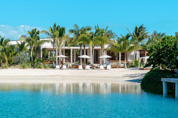 Fine dining restaurant situated on a blue lagoon in Turks and Caicos. 