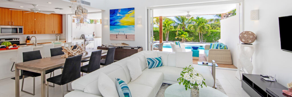 Interior of a luxury villa in Turks and Caicos. 