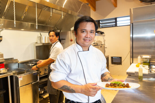 Executive chef Dennis Omega at The Marine Room restaurant