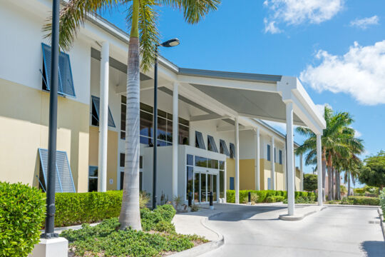 Entrance to the hospital on Grand Turk