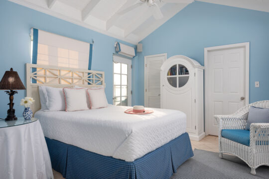 Queen bedroom at On the Rocks Villa