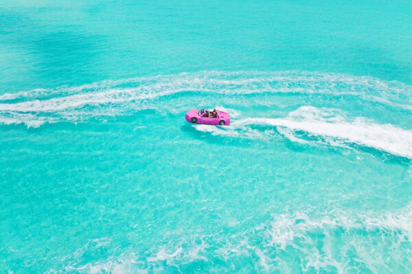 Jet car cruising along the water in Turks and Caicos. 