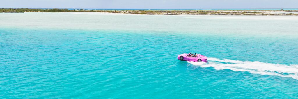 Jet car cruising along the water in Turks and Caicos. 