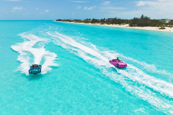 Jet cars in the Turks and Caicos Islands' clear waters.