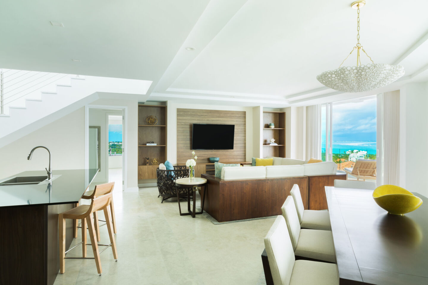 Interior of penthouse at the Ritz-Carlton at Grace Bay