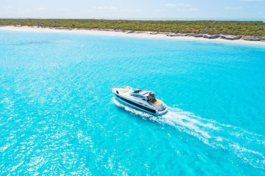 Yacht in turquoise water