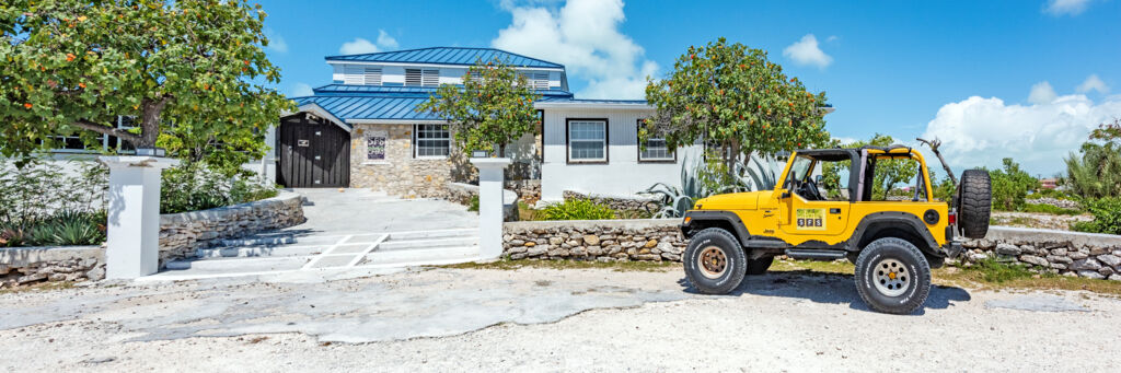 Jeep outside The School for Field Studies on South Caicos