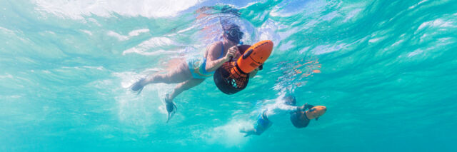 Sea scooters in the Turks and Caicos