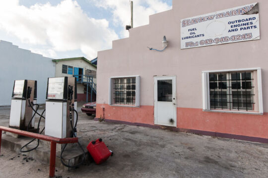 Gas pumps and storefront at Seaview Marina