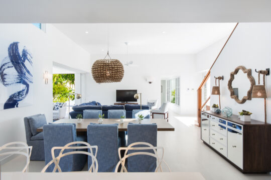 Dining table in a modern villa