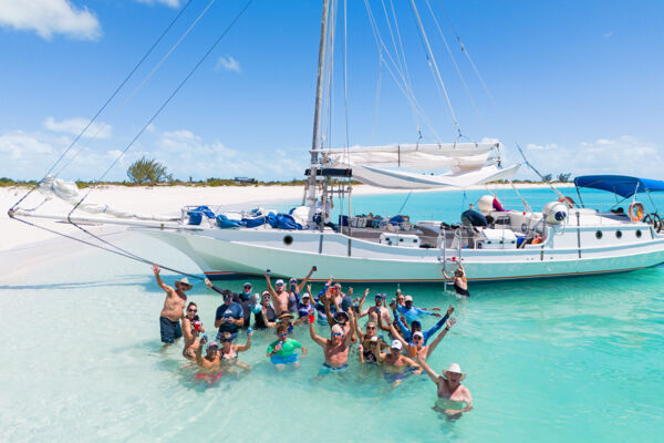 A private charter aboard the Atabeyra in the Caicos Cays.