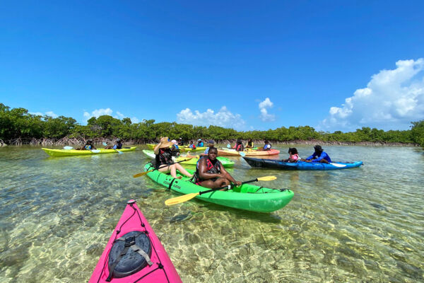 Kayaks in tidal creek