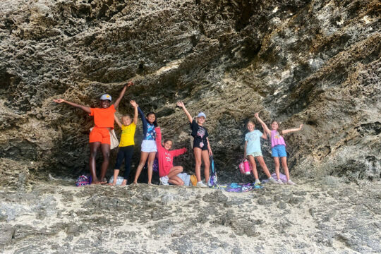 Tour group at Mudjin Harbour cave