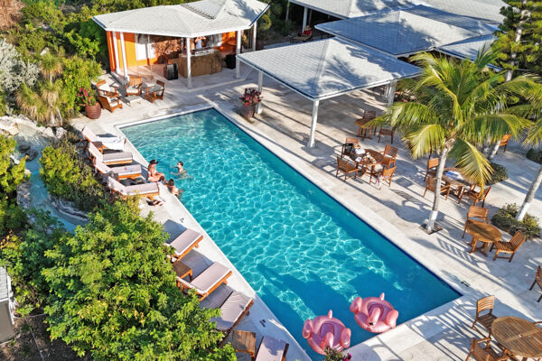 Swimming pool at a bar in Turks and Caicos.