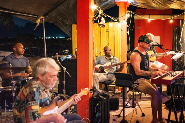 The Bar Band playing at night on Providenciales.