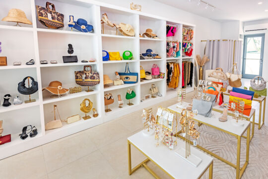 Interior of a women's clothing boutique in Grace Bay, Providenciales. 