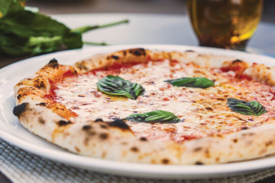 Margherita pizza.