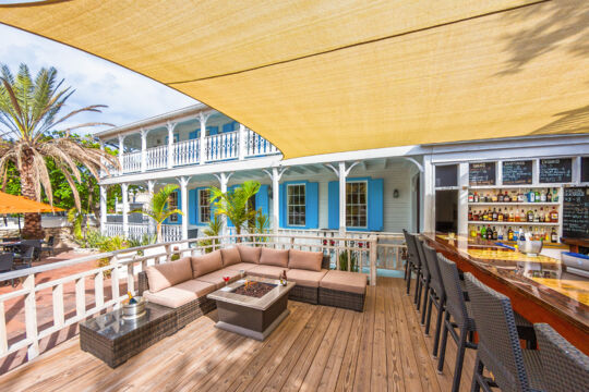 Bar at a small colonial hotel on Grand Turk
