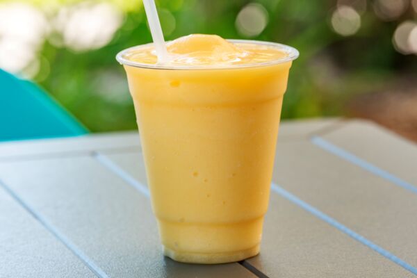 Passionfruit smoothie at Turks Wave Café, a coffee shop in Turks and Caicos. 