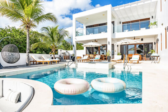 Luxury villa pool in Turks and Caicos.