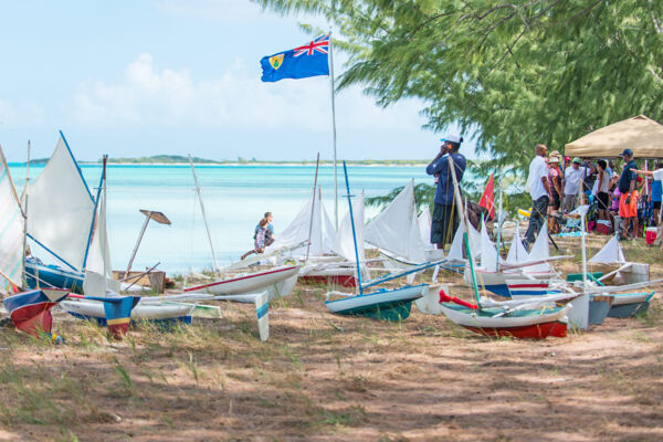 Model sailboats on Bambarra Beach, Middle Caicos.