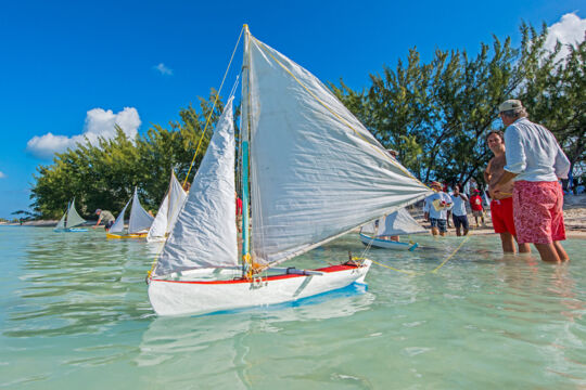 Model sailboat on Bambarra Beach, Middle Caicos.