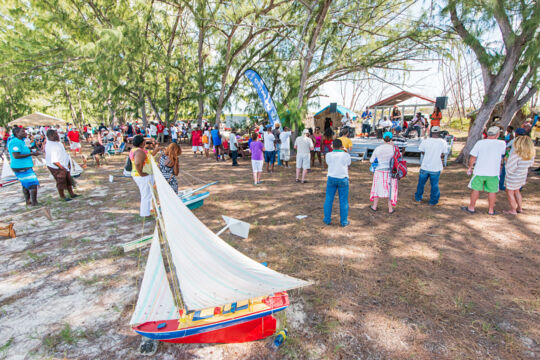 Live band performing to a crowd on Bambarra Beach, Middle Caicos.