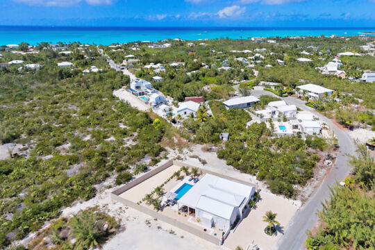 Aerial view of Villa Alee in the Leeward region of Providenciales