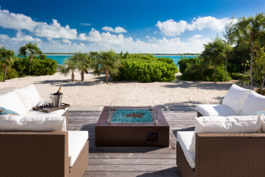 Beach deck with sofas