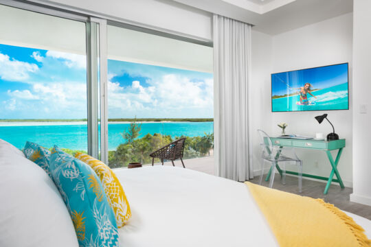 Bedroom with an ocean view