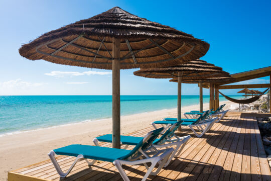 Beach shade and loungers