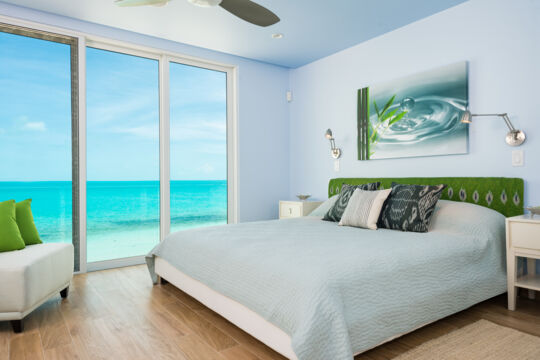 Bedroom with an ocean view