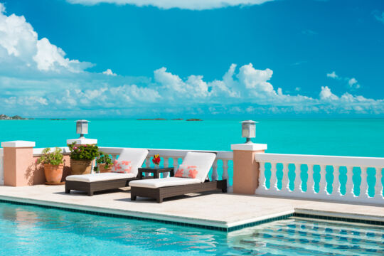 Loungers at a pool