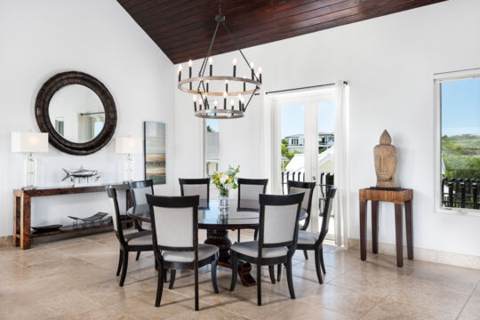 Dining table in a luxury home