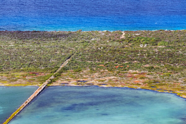 Aerial view of Lake Catherine, Yankeetown, and the West Caicos Marine National Park