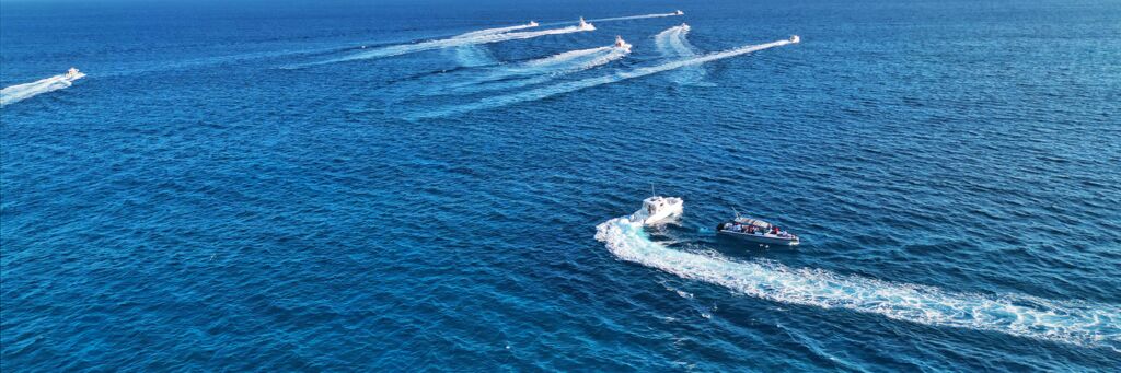 Fishing boats racing in Turks and Caicos. 